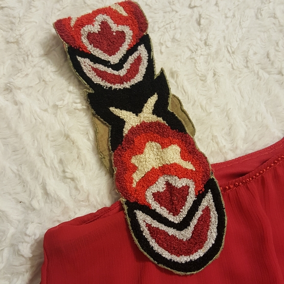 Judith March One Sleeve Red Tunic - Picture 9 of 12